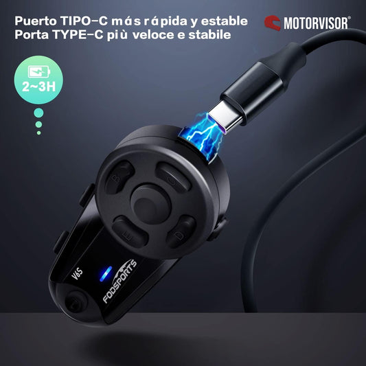 Intercomunicador Moto - Fodsports V6S (1000m) - Bluetooth 5.0 — imagem 2