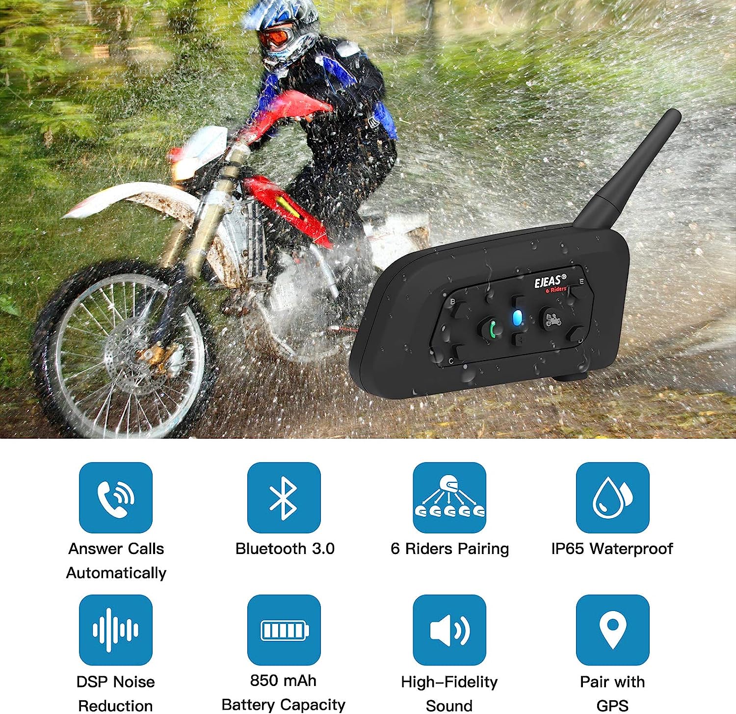 Intercomunicador Moto - EJEAS V6 Pro (1200m) — imagem 4